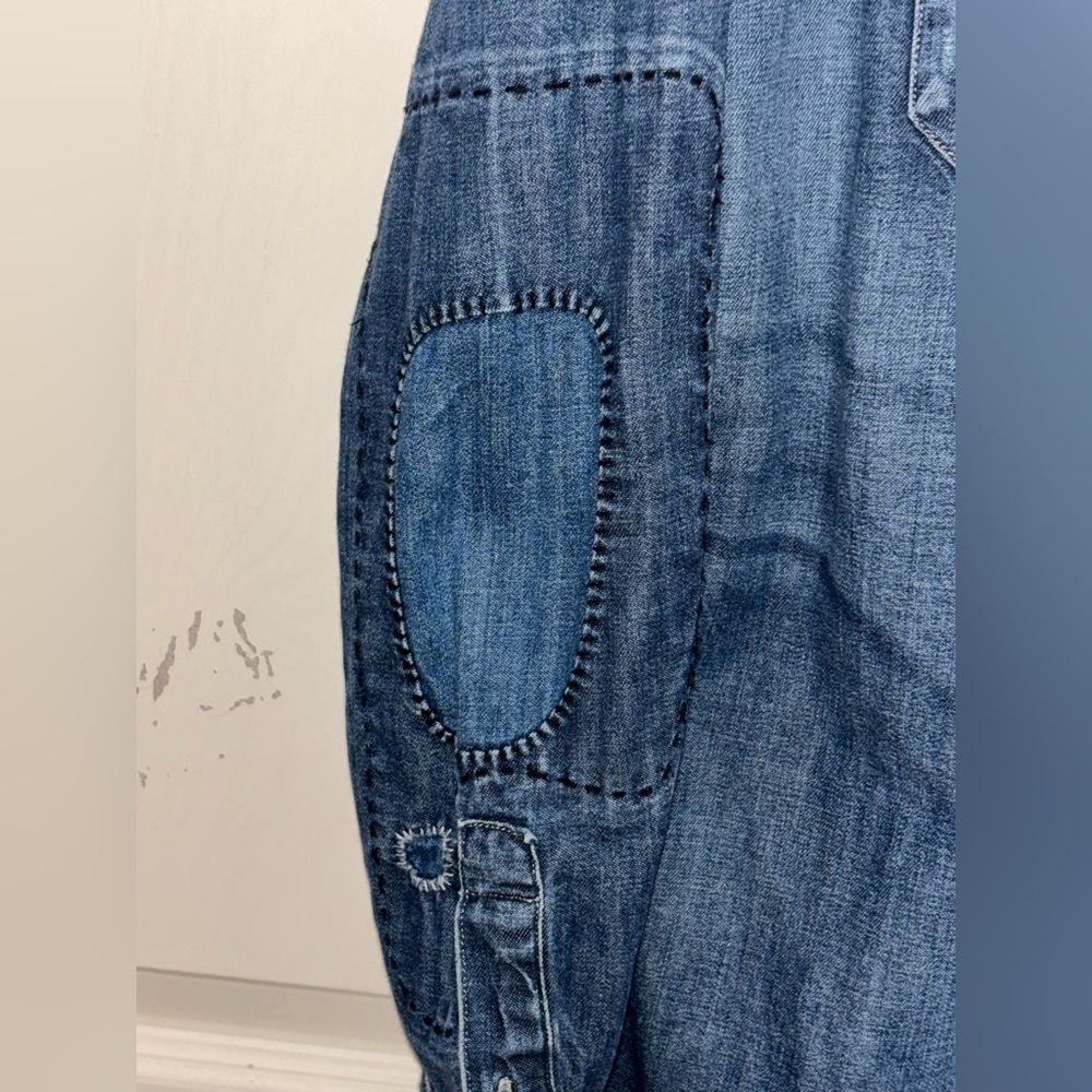 Levis Distressed, Patchwork, Denim Shirt Sz Medium Womens - Picture 10 of 12